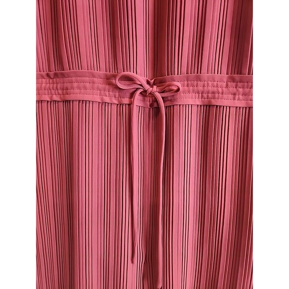Club Monaco Ralph Lauren Viga Romper Women's Size 8 Red Rose Burgundy Pleated - Picture 3 of 10